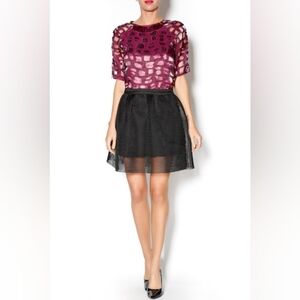 J.O.A. LOS ANGELES Scuba Mesh Skirt, S, Black, EUC
